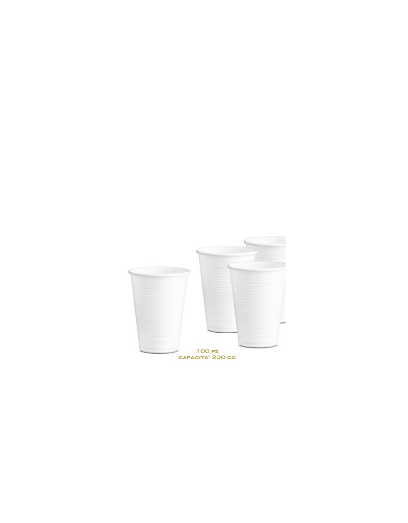 Bicchieri - monouso - 200 cc - bianco - Dopla - conf. 100 pezzi